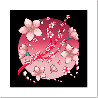 Japanese Sakura Pink Flower Blossom Japan Cherry Blossom Posters and Art